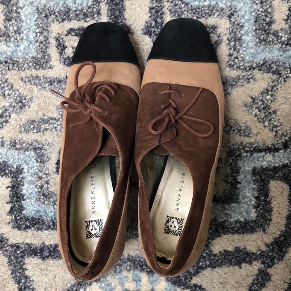Anne Klein Suede Colorblock Oxfords